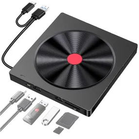 052 Multifunction DVD-RW Recorder PC External Optical Drive USB   Type-C DVD Burner Readable SD / TF Card