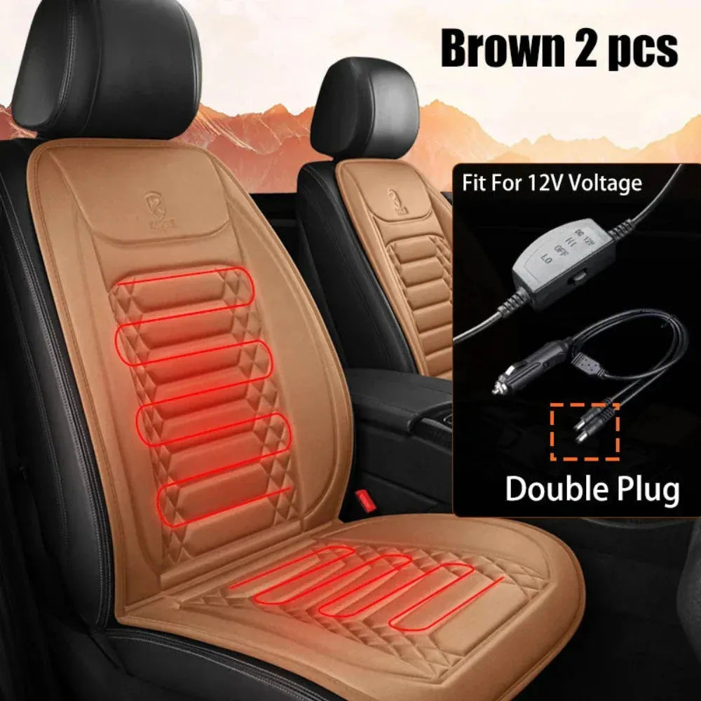 12V Winter Car Seat Heated Mat 2 PCS Set