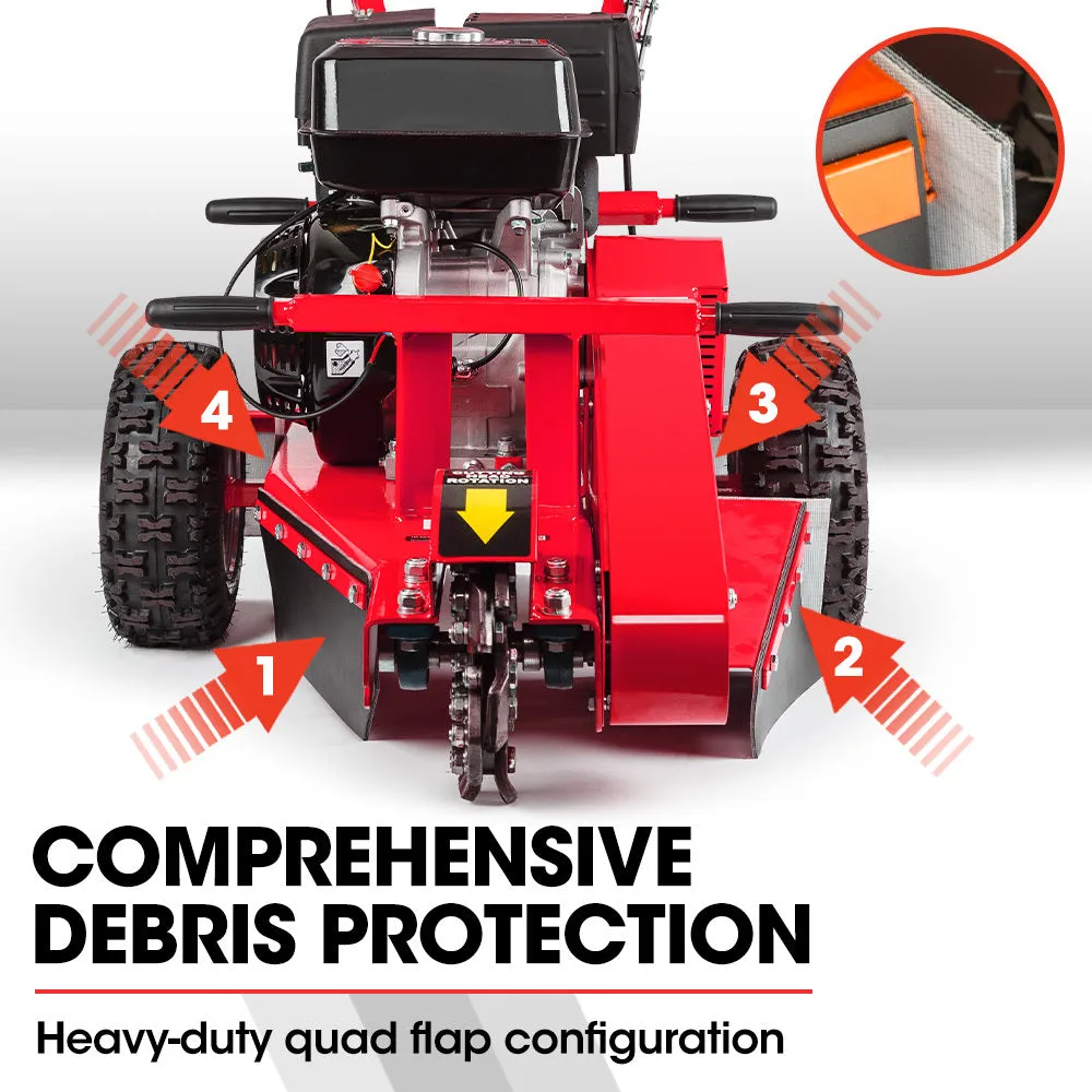 15HP Heavy-Duty Petrol Tree Stump Grinder 12 Teeth Baumr-AG
