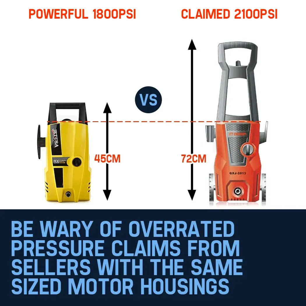 1800 PSI Electric Pressure Washer, 8m Hose - Jet-USA