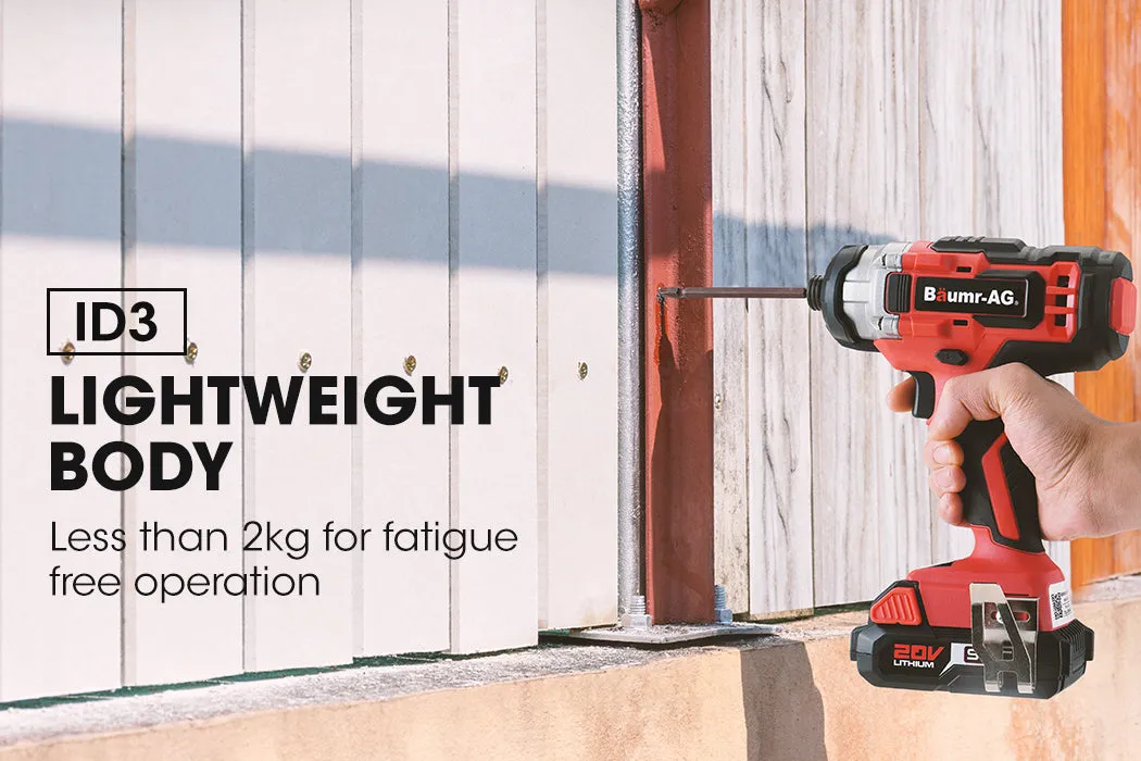 20V Cordless Drill/Impact Driver Kit, 130Nm Torque – Baumr-AG