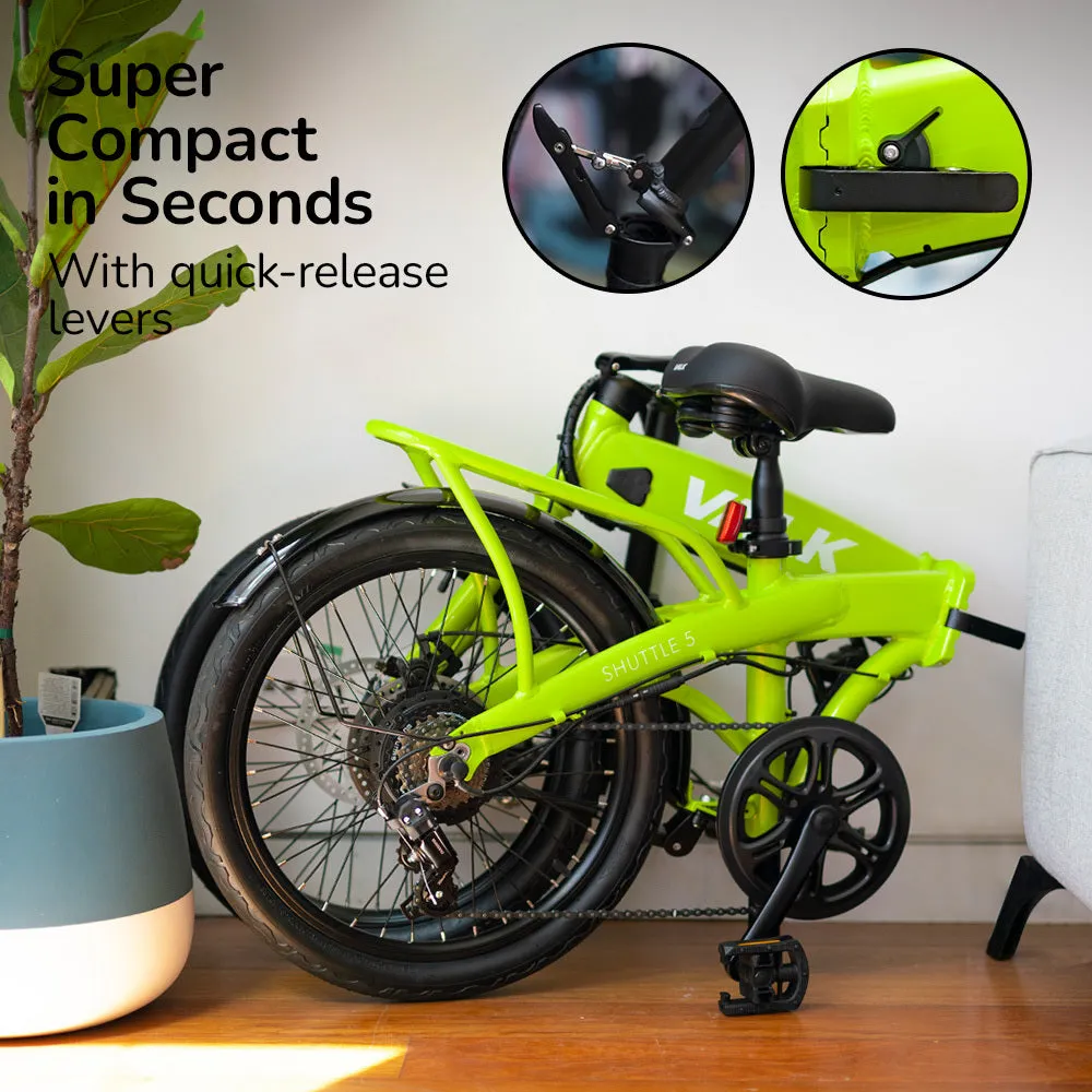 250W 20" Folding Electric Bike, 40km Range, Shimano 7-Speed - VALK