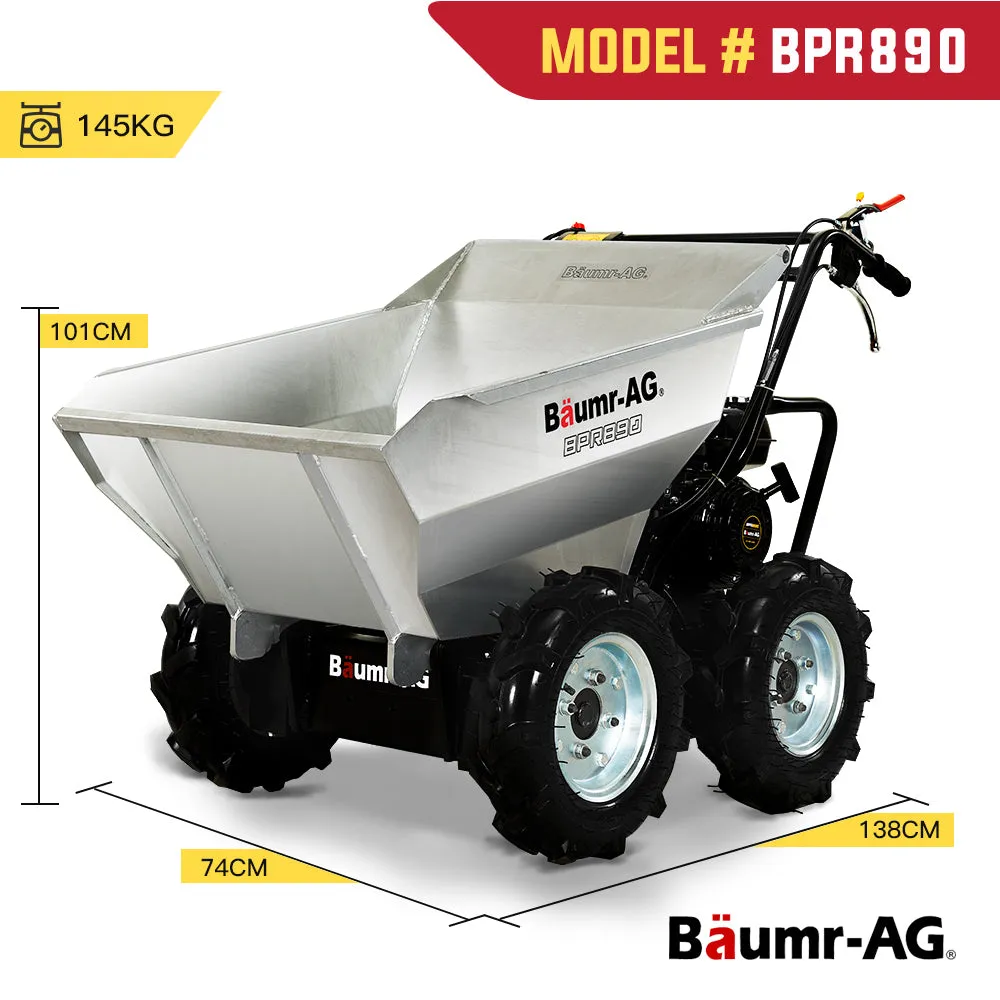 300kg 196cc 6.5HP Petrol Mini Dumper Wheelbarrow - Baumr-AG