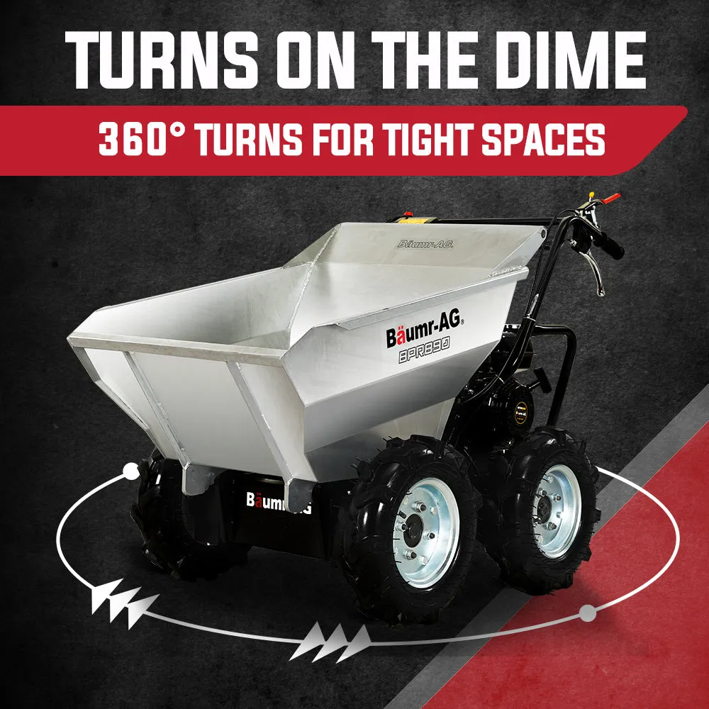 300kg 196cc 6.5HP Petrol Mini Dumper Wheelbarrow - Baumr-AG