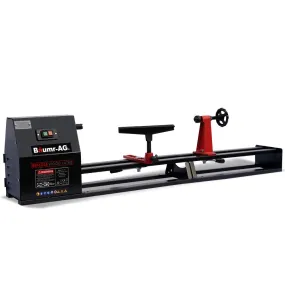 370W 4-Speed Wood Lathe, 1000mm x 350mm, Adjustable Rest, Baumr-AG