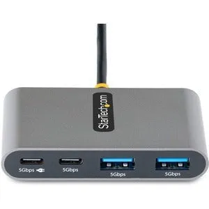 4-Port USB-C Hub with 100W Power Delivery Pass-Through - 2x USB-A   2x USB-C - USB 3.0 5Gbps - 1ft (30cm) Long Cable - Portable USB Type-C to USB-A/C Hub