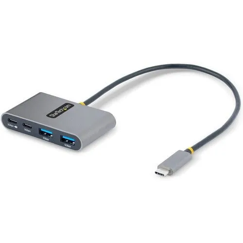 4-Port USB-C Hub with 100W Power Delivery Pass-Through - 2x USB-A   2x USB-C - USB 3.0 5Gbps - 1ft (30cm) Long Cable - Portable USB Type-C to USB-A/C Hub