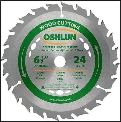 6-1/2" 24T Carbide Tip Wood Cutting Saw Blade Power Skilsaw