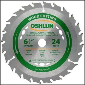 6-1/2" 24T Carbide Tip Wood Cutting Saw Blade Power Skilsaw