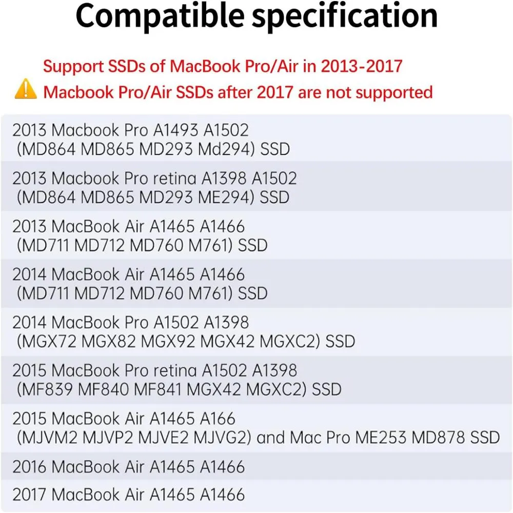 Acasis 20Gbps Apple SSD Enclosure for Mac(2013-2017|12 16 PIN)