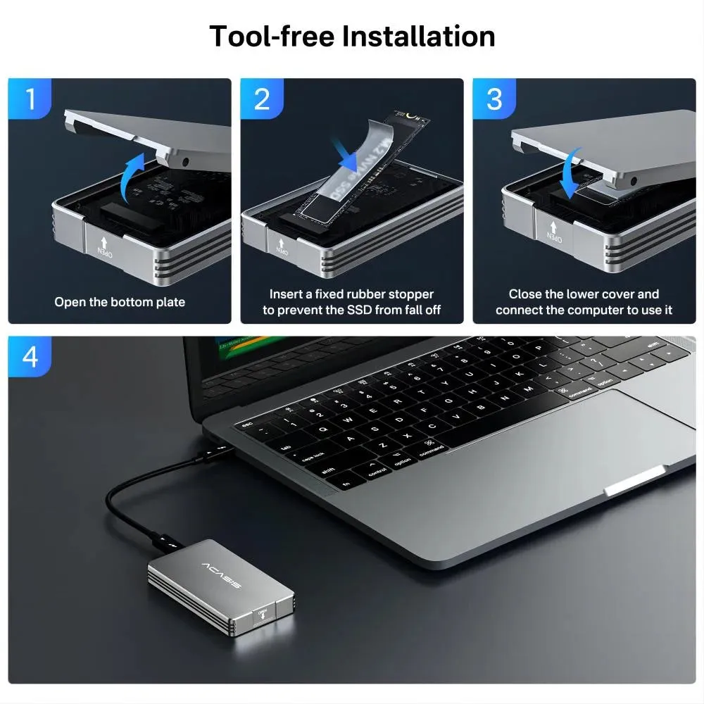 Acasis 40Gbps M.2 NVMe USB 4 Thunderbolt 3/4 SSD Enclosure