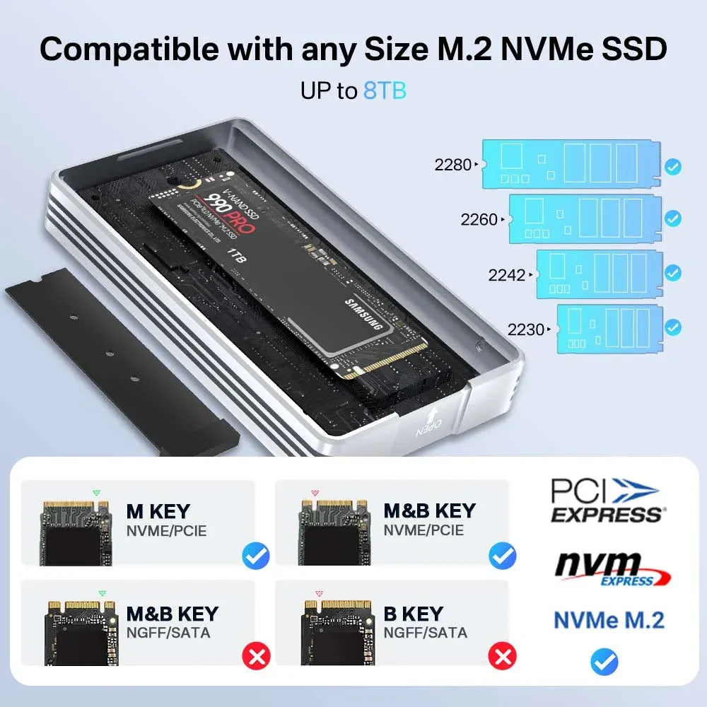 Acasis 40Gbps M.2 NVMe USB 4 Thunderbolt 3/4 SSD Enclosure