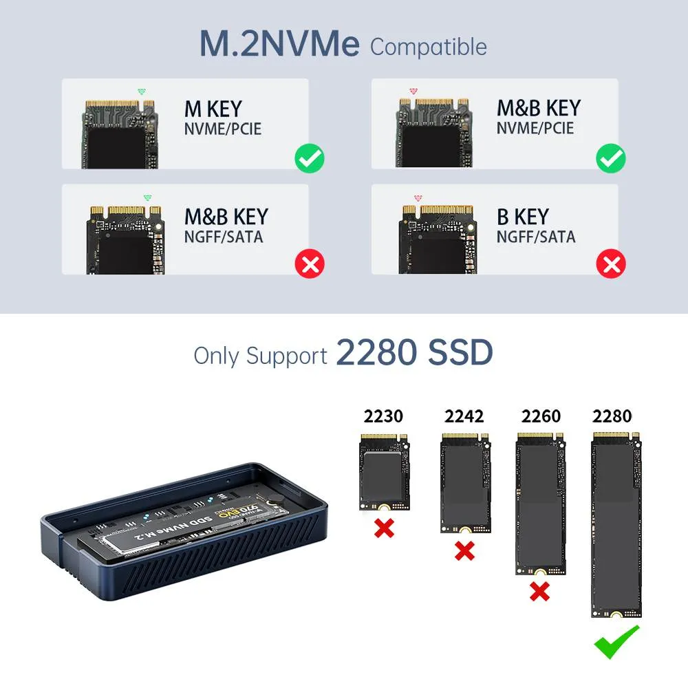 Acasis 40Gbps Tool-free M.2 NVMe Thunderbolt 3/4 USB 4 SSD Enclosure