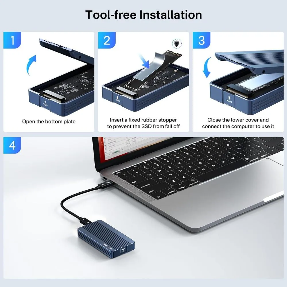 Acasis 40Gbps Tool-free M.2 NVMe Thunderbolt 3/4 USB 4 SSD Enclosure