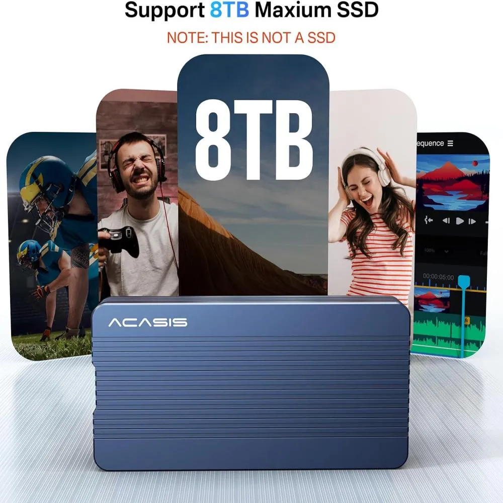 Acasis 40Gbps Tool-free M.2 NVMe Thunderbolt 3/4 USB 4 SSD Enclosure