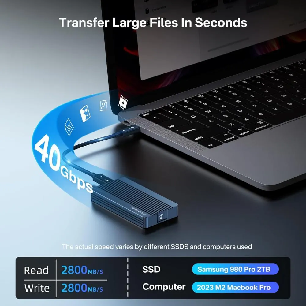 Acasis 40Gbps Tool-free M.2 NVMe Thunderbolt 3/4 USB 4 SSD Enclosure