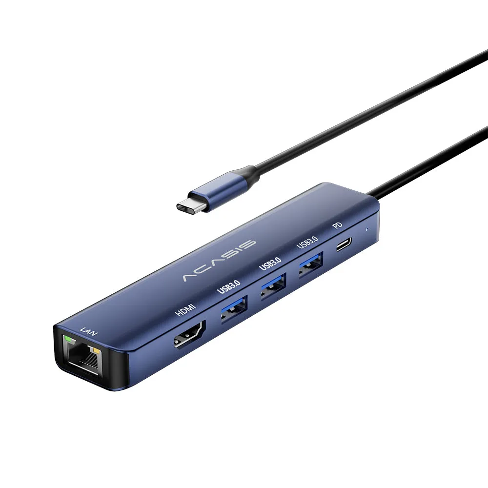 Acasis 6-in-1 Type-C 4K 60Hz Docking Station Multi Ports Converter