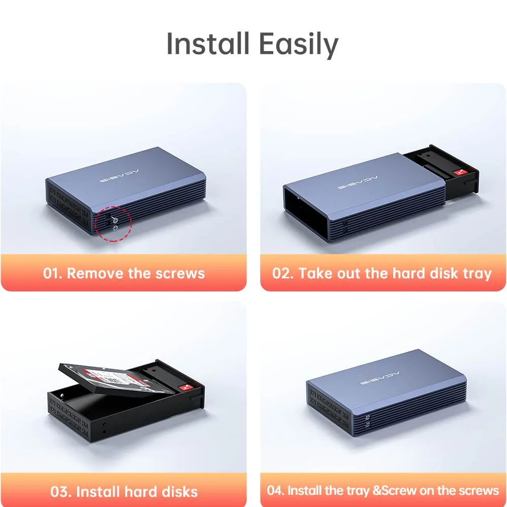 Acasis Dual Bay 2.5 Inch USB-C to SATA HDD SSD RAID Enclosure