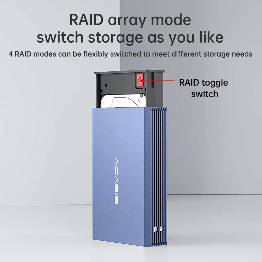 Acasis Dual Bay 2.5 Inch USB-C to SATA HDD SSD RAID Enclosure