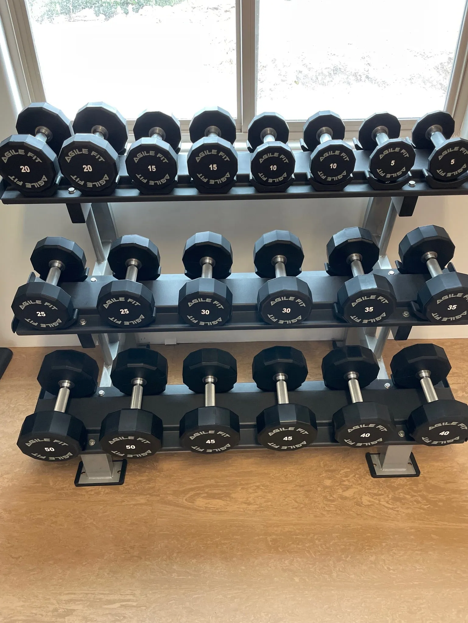AgileFit 10 Pair Dumbbell Saddle Rack