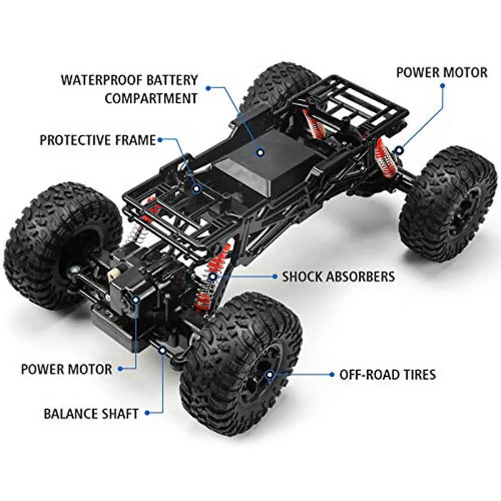 Amphibious RC Cars 1/8 Scale RC Rock Crawler Radio Controlled Monster Truck 100% Waterproof