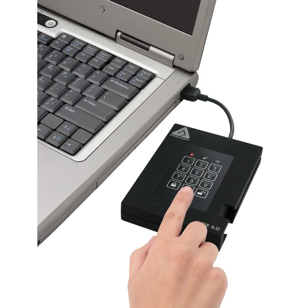 Apricorn Mass Storage A25-3Pl256-2000F 2Tb Fortress Fips Portable Usb Hdd Hw