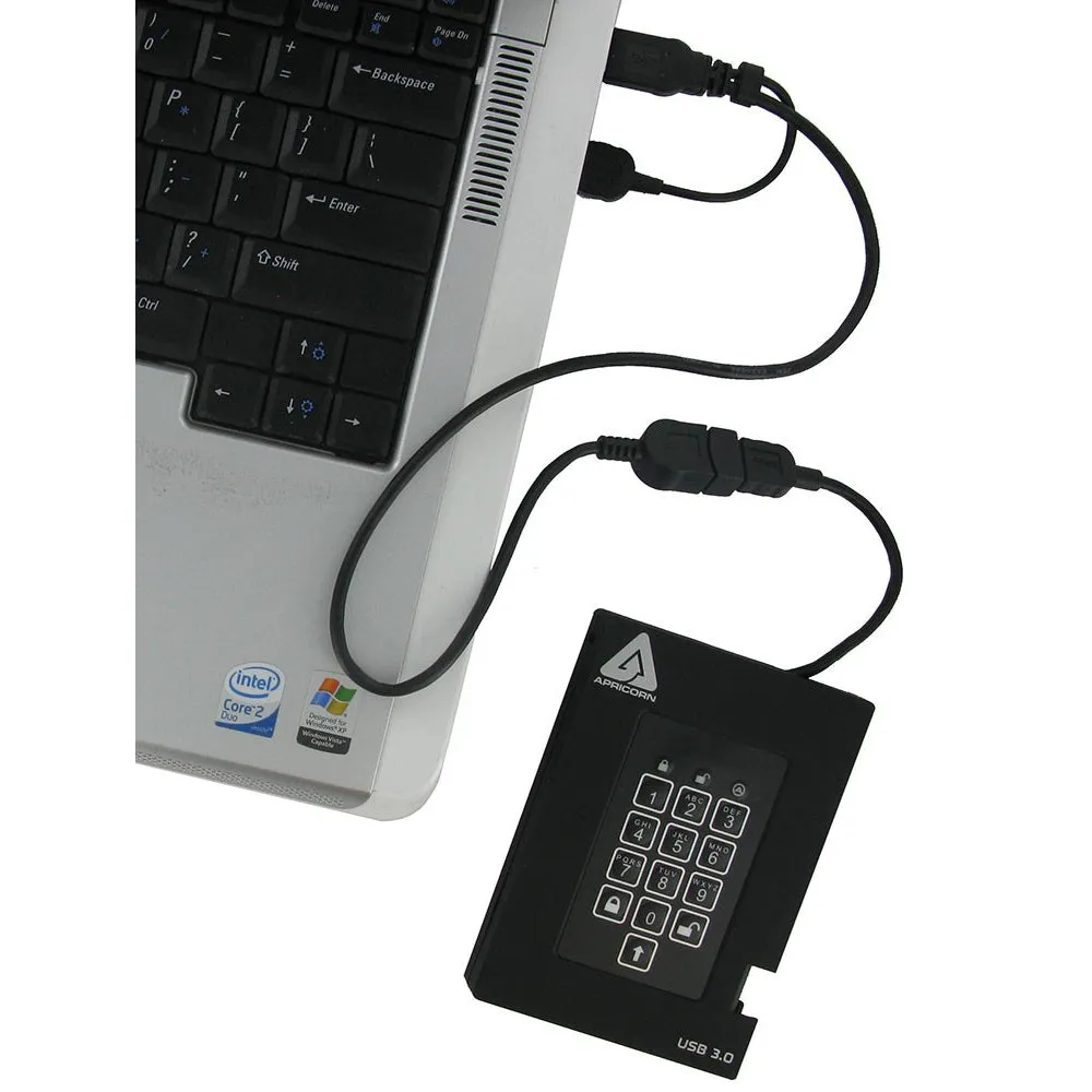 Apricorn Mass Storage A25-3Pl256-2000F 2Tb Fortress Fips Portable Usb Hdd Hw