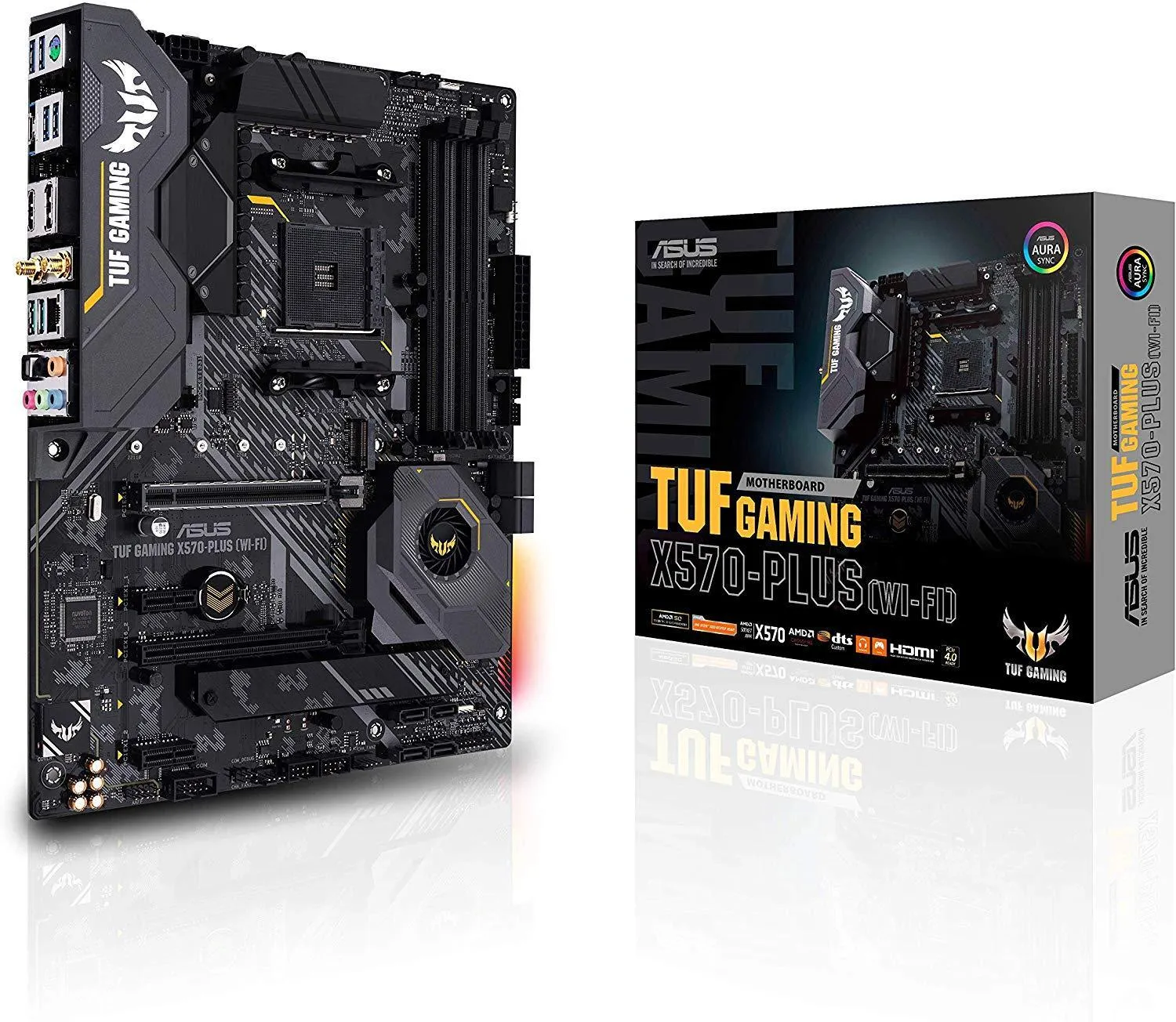ASUS AM4 TUF Gaming X570-Plus (Wi-Fi) ATX Motherboard with PCIe 4.0, Dual M.2, 12 2 with Dr. MOS Power Stage, HDMI, DP, SATA 6Gb/s, USB 3.2 Gen 2 and Aura Sync RGB Lighting