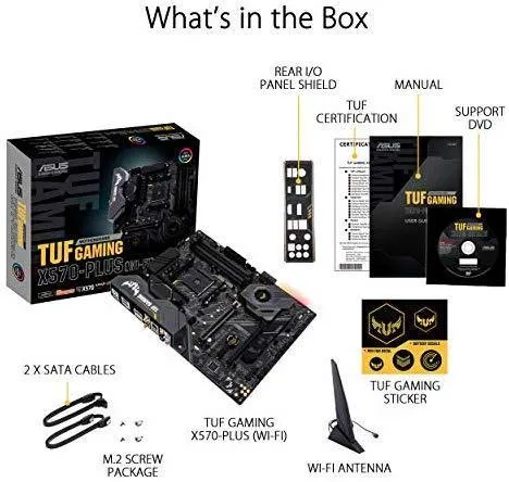 ASUS AM4 TUF Gaming X570-Plus (Wi-Fi) ATX Motherboard with PCIe 4.0, Dual M.2, 12 2 with Dr. MOS Power Stage, HDMI, DP, SATA 6Gb/s, USB 3.2 Gen 2 and Aura Sync RGB Lighting
