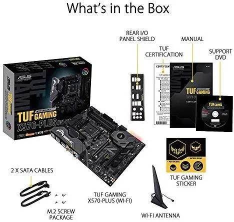 ASUS AM4 TUF Gaming X570-Plus (Wi-Fi) ATX Motherboard with PCIe 4.0, Dual M.2, 12 2 with Dr. MOS Power Stage, HDMI, DP, SATA 6Gb/s, USB 3.2 Gen 2 and Aura Sync RGB Lighting