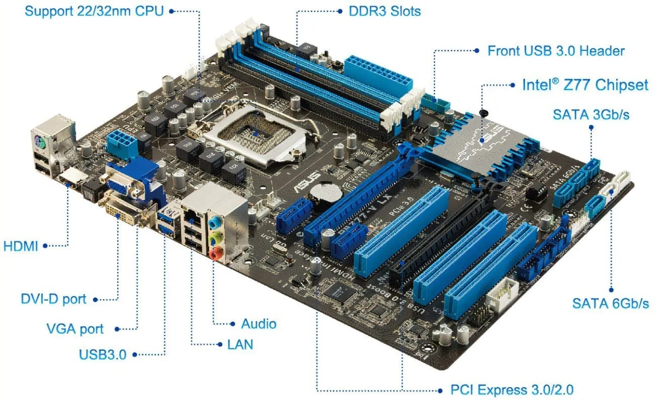 ASUS P8Z77-V LX  Desktop computer motherboard,1155 socket,ddr3,Z77,HDMI ATX