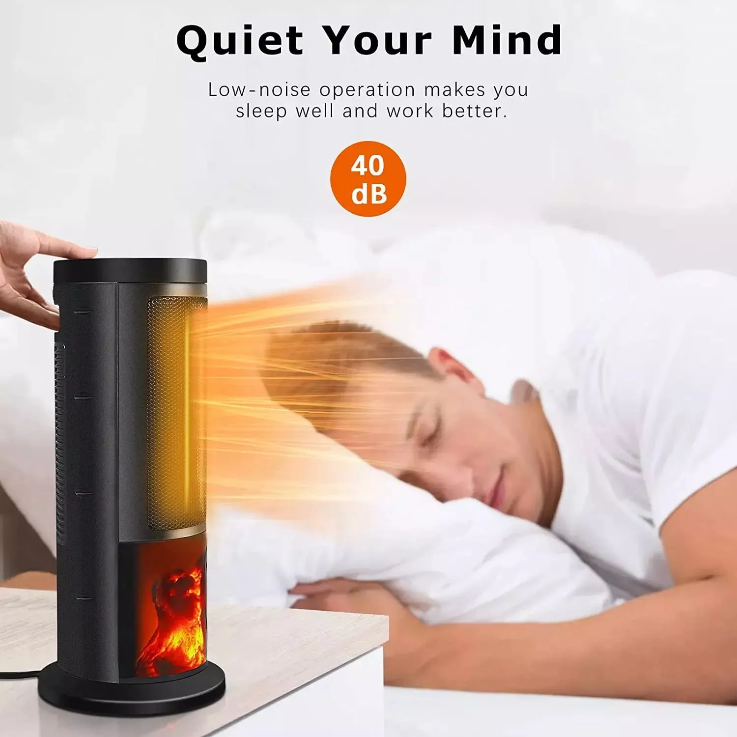 BOSSIN Ceramic Quiet-Heating Electric Space Heater with Thermostat and Timer SP01