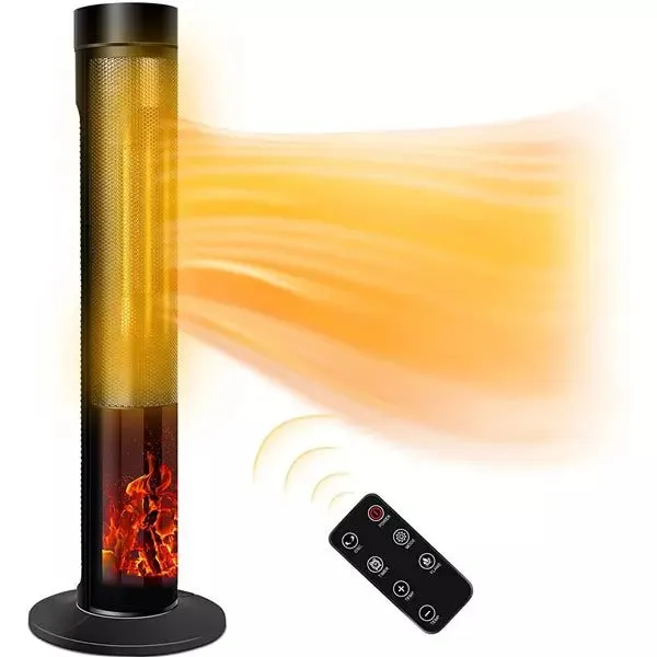 BOSSIN Ceramic Quiet-Heating Electric Space Heater with Thermostat and Timer SP01
