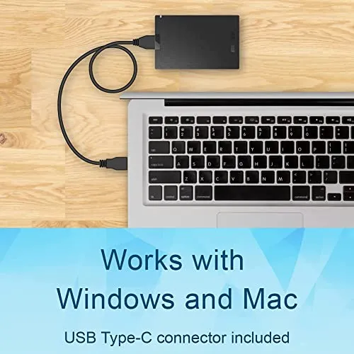 BUFFALO External SSD 1TB - Compatible with PS4 / PS5 / Windows/Mac - USB-C - USB-A - USB 3.2 - External Solid State Drive - SSD-PG1.0U3B