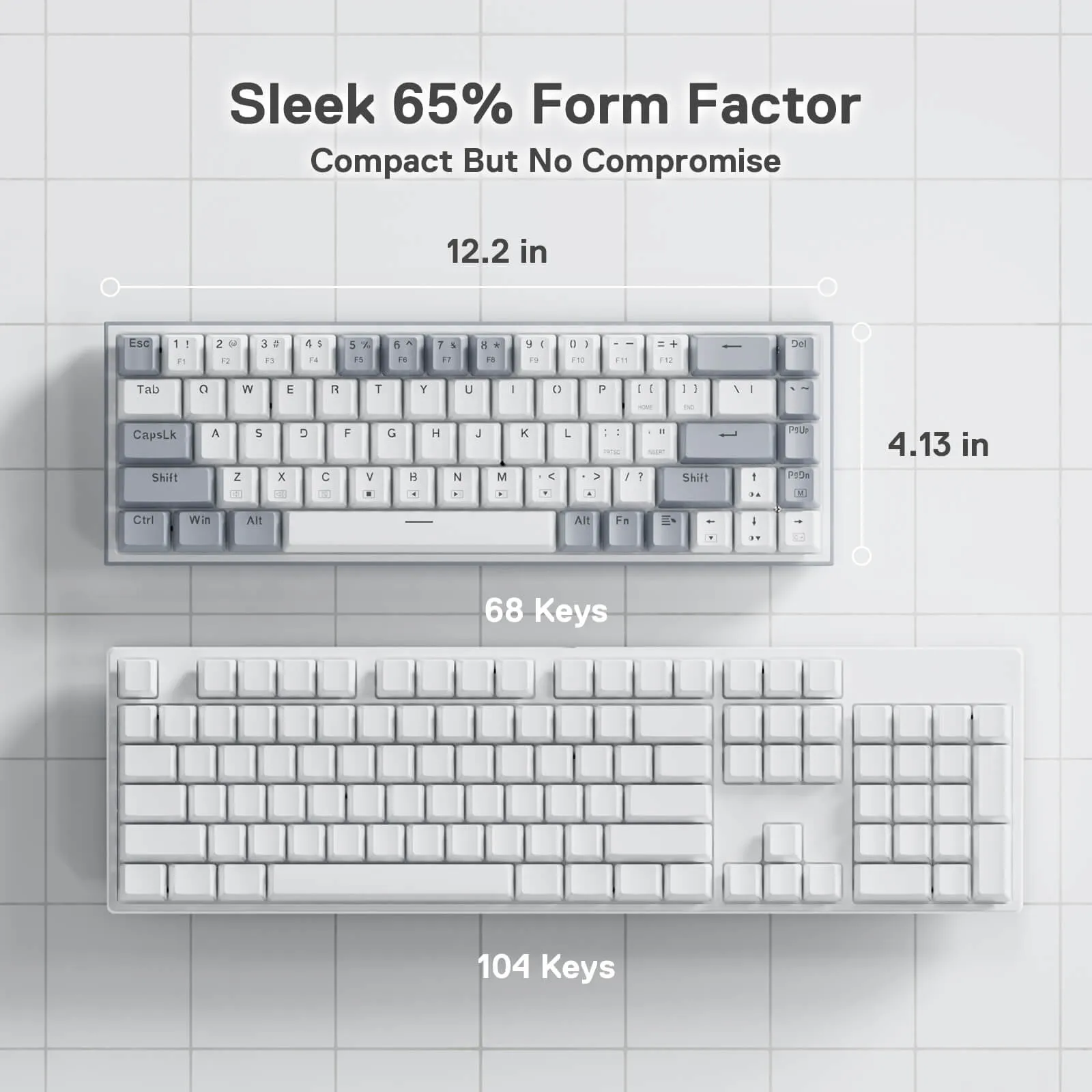 CASTOR K631 Grey 65% Wired RGB Gaming Keyboard