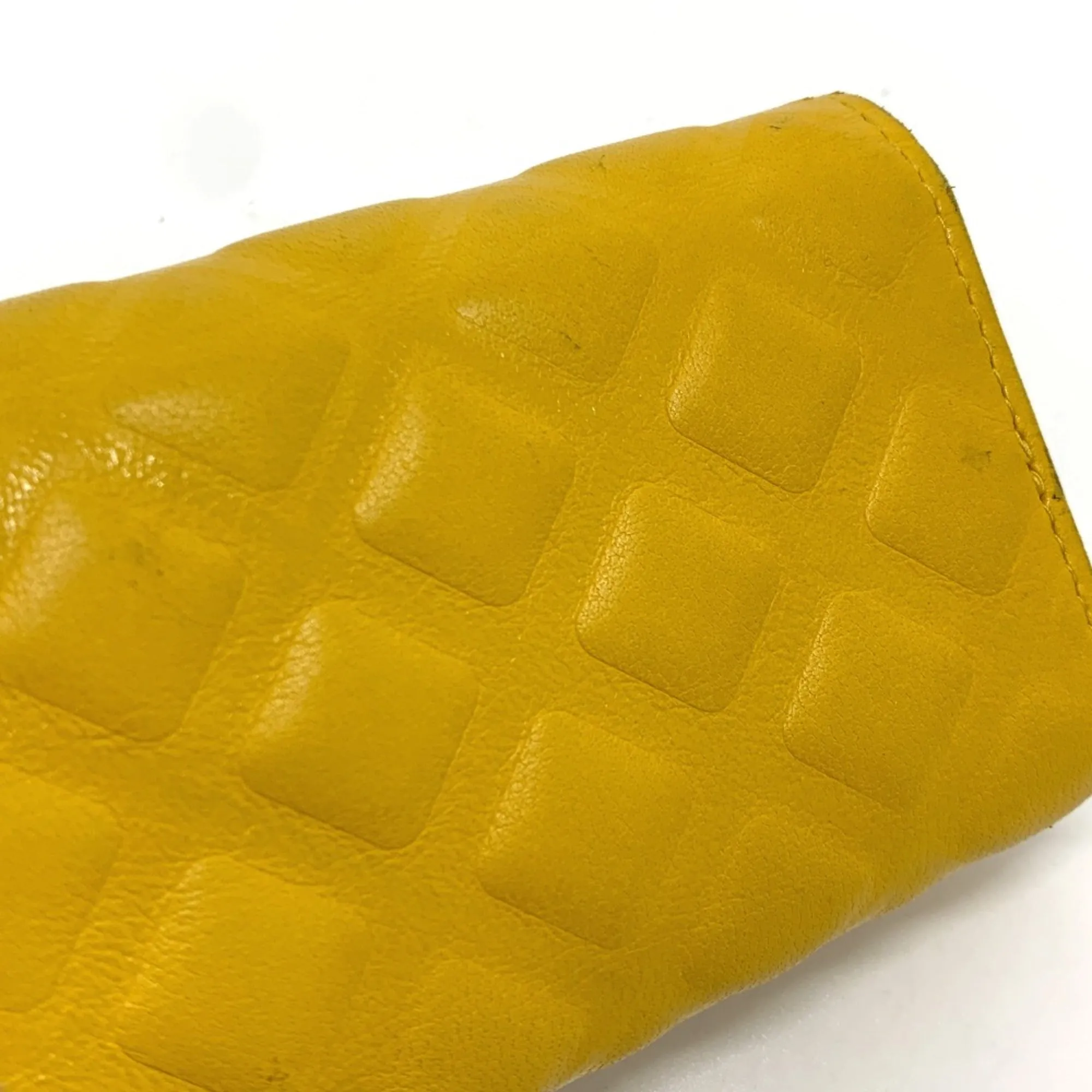 Chanel CC Mark 4 stations with key ring Key Case yellow