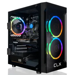 CLX SET Gaming Desktop - Intel Core i5 11400F 2.6GHz 6-Core Processor, 16GB DDR4 Memory, Radeon RX 6500 XT 4GB GDDR6 Graphics, 1TB M.2 NVMe SSD, WiFi, Black CLX Edition Karnak MicroATX Tower RGB Fans, Windows 11 Home 64-bit