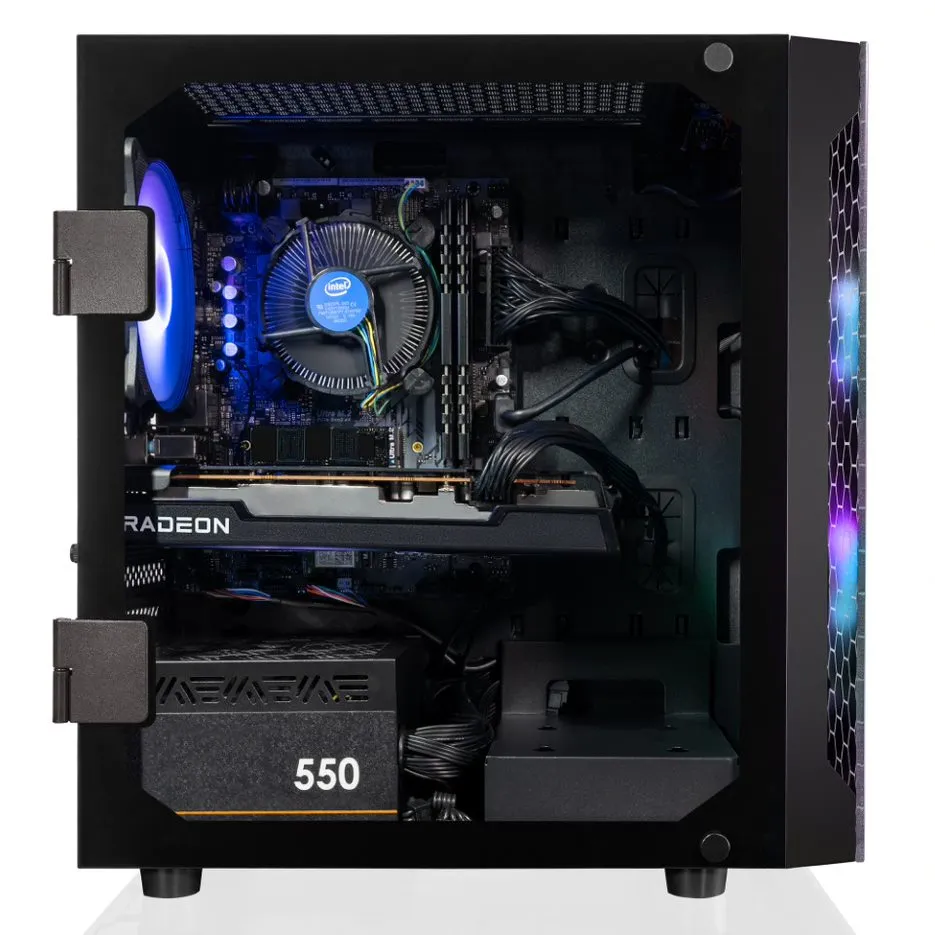CLX SET Gaming Desktop - Intel Core i5 11400F 2.6GHz 6-Core Processor, 16GB DDR4 Memory, Radeon RX 6600 8GB GDDR6 Graphics, 500GB M.2 NVMe SSD, WiFi, Black CLX Edition Spear MicroATX Tower RGB Fans, Windows 11 Home 64-bit