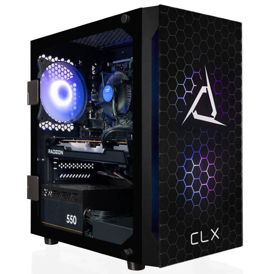 CLX SET Gaming Desktop - Intel Core i5 11400F 2.6GHz 6-Core Processor, 16GB DDR4 Memory, Radeon RX 6600 8GB GDDR6 Graphics, 500GB M.2 NVMe SSD, WiFi, Black CLX Edition Spear MicroATX Tower RGB Fans, Windows 11 Home 64-bit