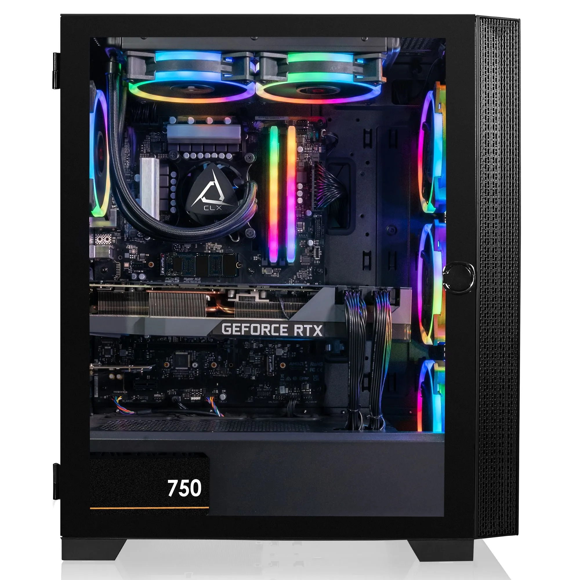 CLX SET Gaming Desktop - Liquid Cooled Intel Core i5 13600KF 3.5GHz 14-Core Processor, 16GB DDR5 Memory, GeForce RTX 3070 8GB GDDR6 Graphics, 1TB SSD, 4TB HDD, WiFi, Windows 11 Home 64-bit