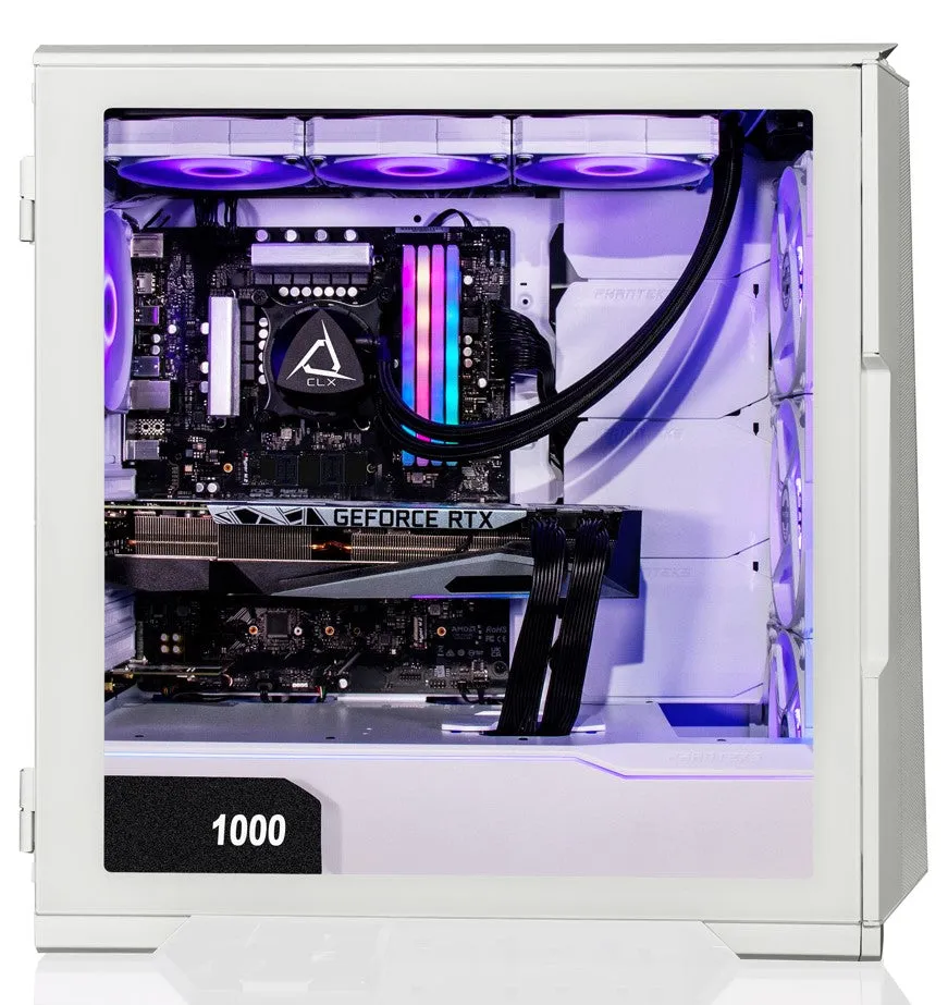 CLX SET Gaming Desktop - Liquid Cooled Intel Core i9 12900KF 3.6GHz 12-Core Processor, 64GB DDR4 Memory, GeForce RTX 3090 Ti 24GB GDDR6X Graphics, 1TB M.2 NVMe SSD, 6TB HDD, WiFi, White P500A ATX Mid-Tower 7 RGB Fans, Windows 11 Home 64-bit