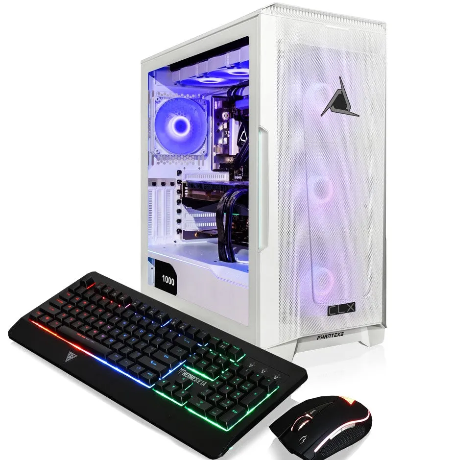 CLX SET Gaming Desktop - Liquid Cooled Intel Core i9 12900KF 3.6GHz 12-Core Processor, 64GB DDR4 Memory, GeForce RTX 3090 Ti 24GB GDDR6X Graphics, 1TB M.2 NVMe SSD, 6TB HDD, WiFi, White P500A ATX Mid-Tower 7 RGB Fans, Windows 11 Home 64-bit