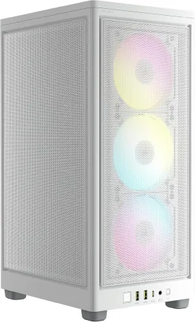 Corsair iCUE 2000D RGB Mini ITX Gaming PC Case Airflow, Steel Mesh, RGB Slim Fans, White