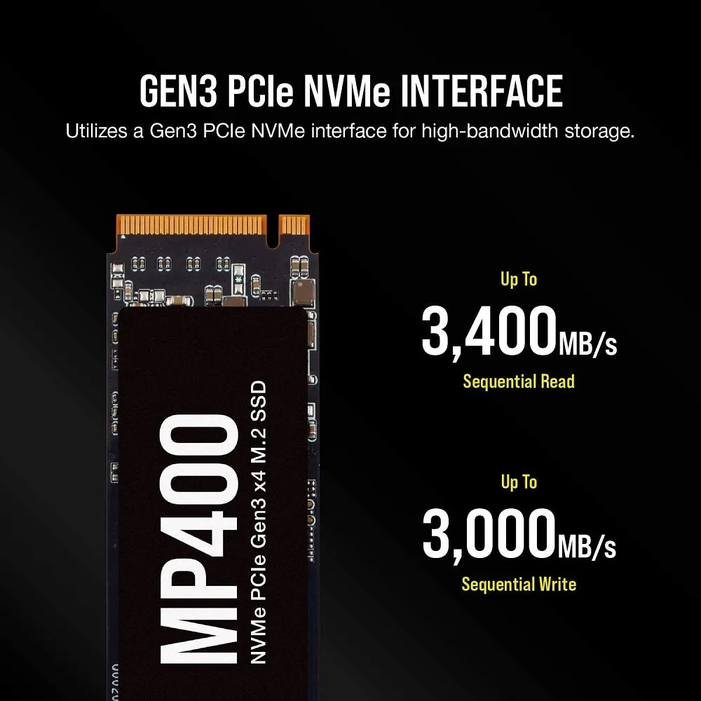 Corsair MP400 1TB Gen3 PCIe x4, NVMe M.2 SSD Black