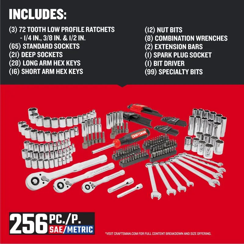 Craftsman SAE Mechanic's Tool Set 256 pc
