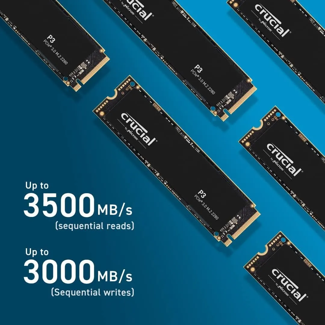 Crucial P3 4TB M.2 PCIe Gen3 NVMe Internal SSD - Up to 3500MB/s (CT4000P3SSD801)