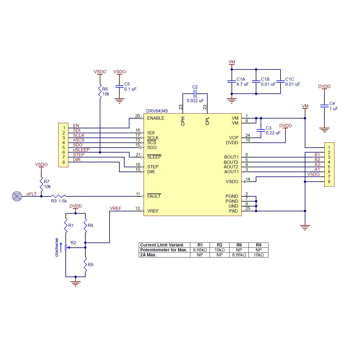 DRV8434S SPI Stepper Motor Driver Carrier, Potentiometer for Max. Current Limit