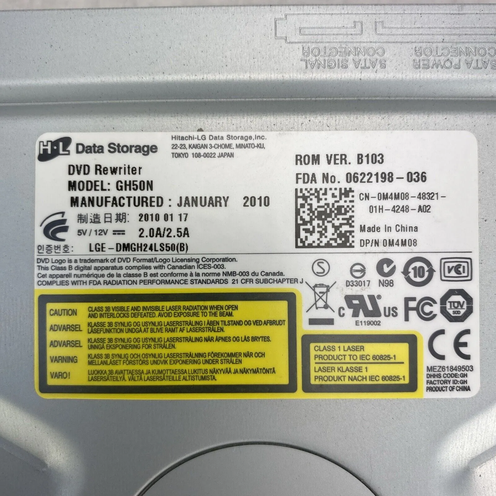DVD-CD Rewritable Drive Model GH50N DP/N 0M4M08 Lot Of 3
