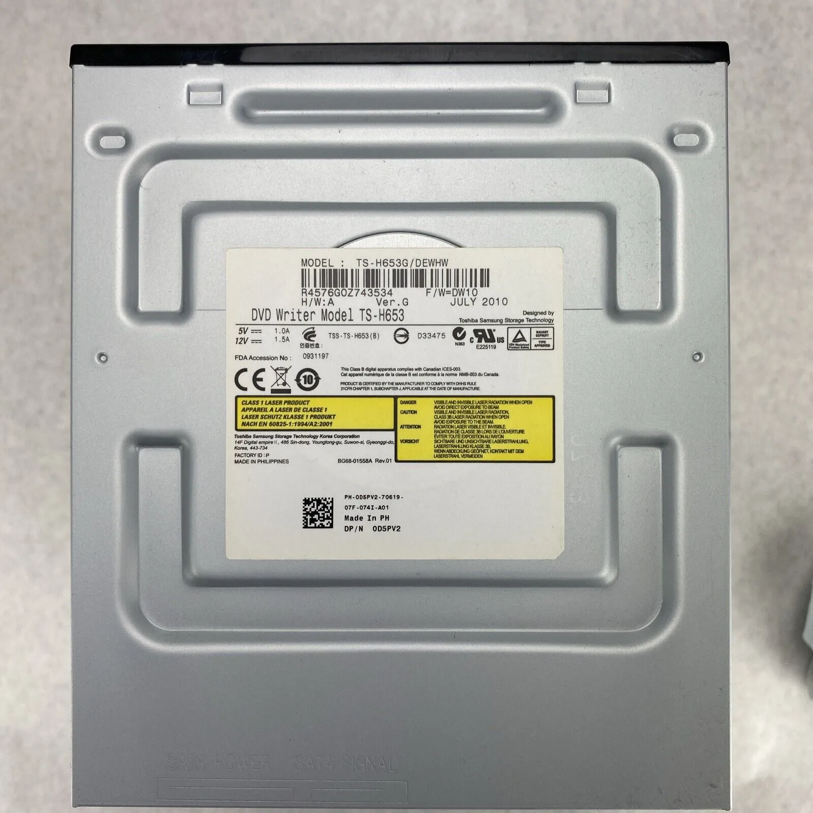DVD-CD Rewritable Drive Model TS-H653H DP/N 01Y66R Lot Of 5