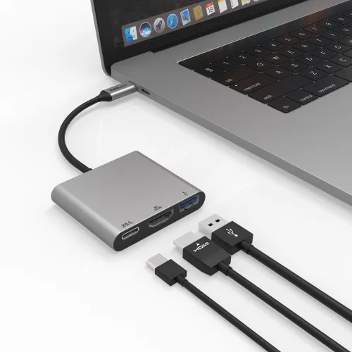 EZQuest USB-C MultiMedia Charging Adapter (3 Ports)